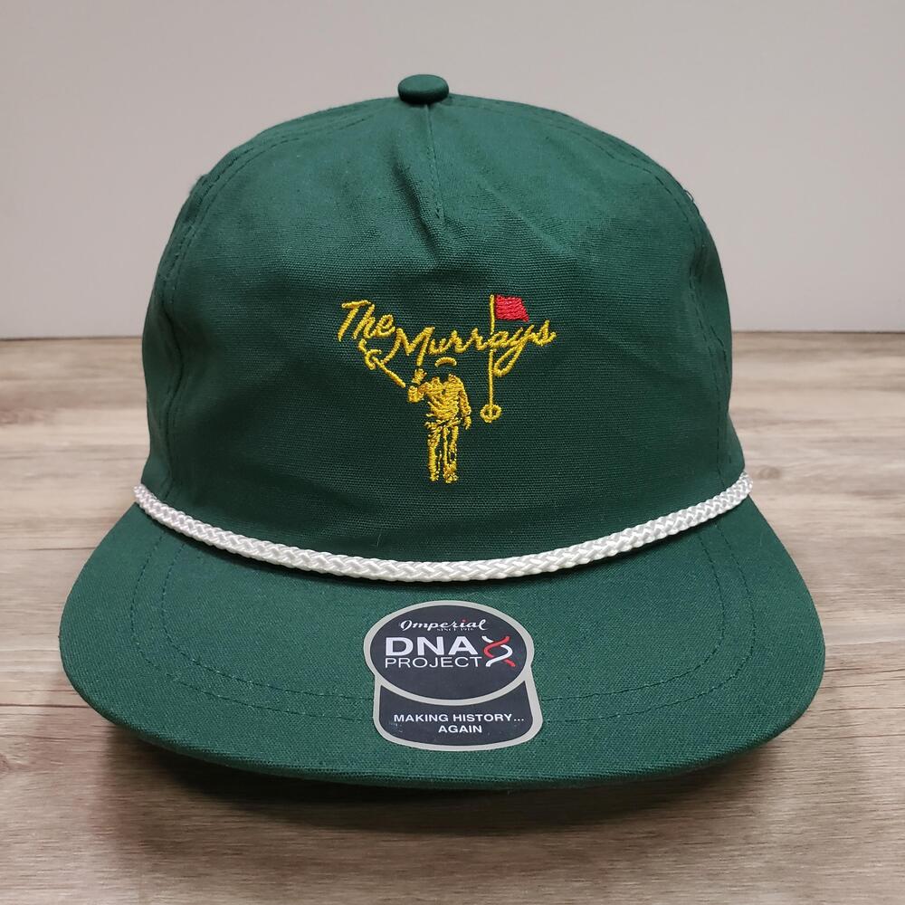 The Murrays Imperial Hat Cap Strap Back Mens One Size Green Rope Golf Adjustable